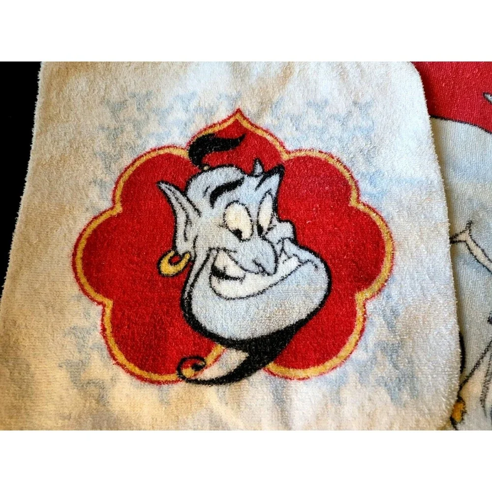 Vintage Disney Aladdin Bath Towel and Washcloth Cotton By Cannon Made in USA